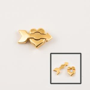 Gold Plated Magnetic Clasp Heart-Arrow