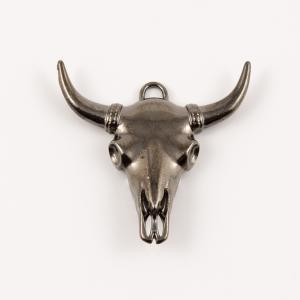 Bull's Head Black Nickel 4.3x4cm