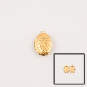 Gold Plated Carved Pendant 2.4x1.6cm