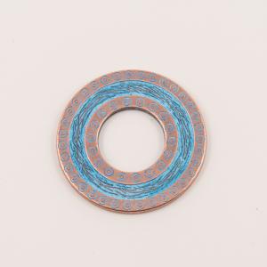 Copper Circle Oxidized Blue 4cm