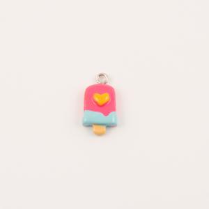 Ακρυλικό Παγωτό-Καρδιά Φουξια 2x1.1cm