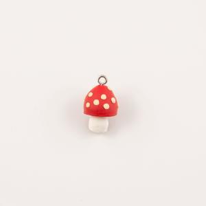 Mushroom Fimo Red 2.3x1.5cm