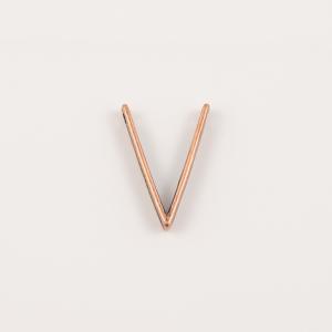 Metal Item "V" Copper 3x2cm