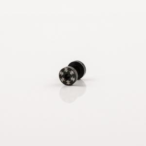 Σκουλαρίκι Streching Μαύρο Κρανία 3mm