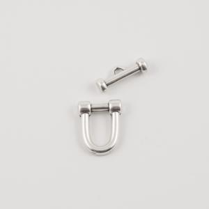 Clasp with Bar Silver 2.1x1.7cm
