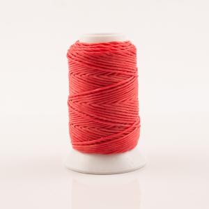 Waxed Cotton Cord Light Red  30m