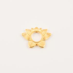 Gold Plated Metal Flower 3x2.3cm