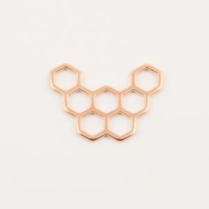 Metal Honeycomb Pink Gold 4x3cm
