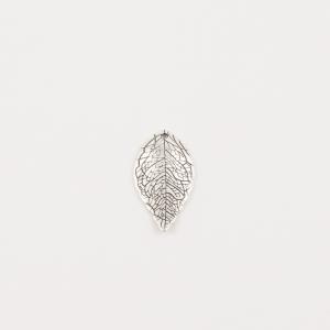 Embossed Leaf Silver 2.6x1.5cm