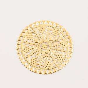 Gold Plated Round Perforated Item 5.7cm