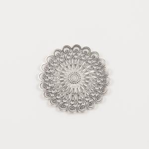 Round Perforated Flower Silver 3.8cm