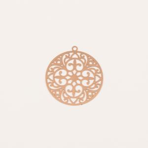 Στρογγυλό Διάτρητο Μοτίφ Ροζ Χρυσό 3cm