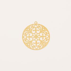 Gold Plated Round Perforated Item 3cm