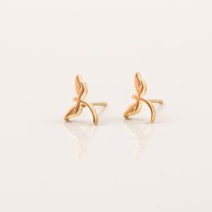 Gold Plated Steel Earrings Dragonfly