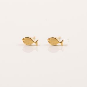 Gold Plated Steel Earrings Fish