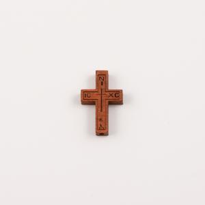 Wooden Cross Red-Brown 2.7x1.7cm