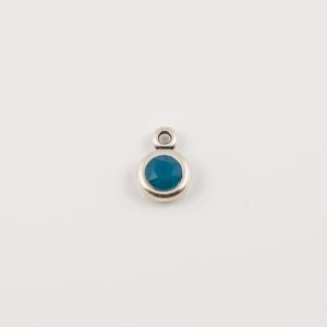 Silver Pendant Swarovski Opal Blue