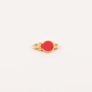 Gold Plated Pomegranate Enamel Red