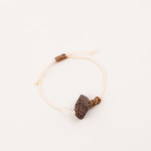 Bracelet Lava Pebble Brown