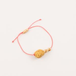 Bracelet Lava Pebble Saffron