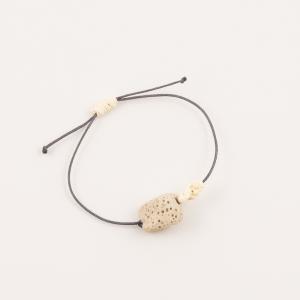 Bracelet Lava Pebble Ivory