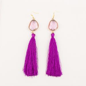 Earrings Tassel Pink-Purple