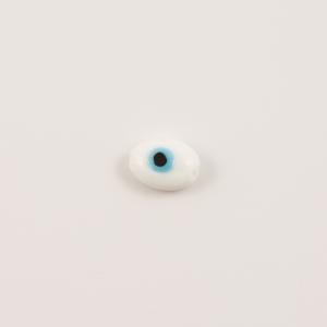 Glass Eye Oval White 2x1.5cm