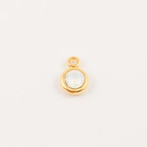 Gold Pendant Swarovski White Opal