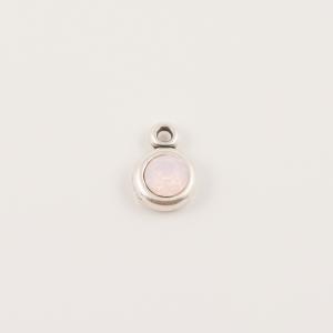 Silver Pendant Swarovski Pink Opal