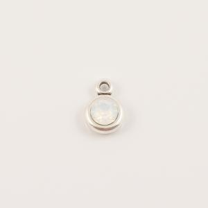 Silver Pendant Swarovski White Opal