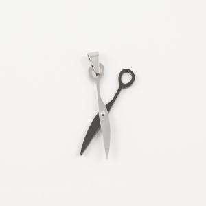 Steel Scissors Silver-Black 5.2x1.5cm