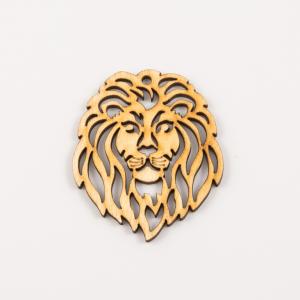 Wooden Decorative Lion 6x5cm