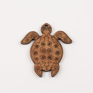 Wooden Turtle Brown 6x5.6cm