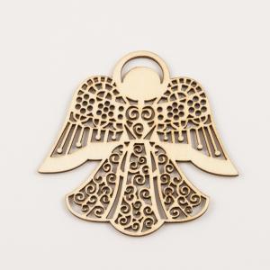 Wooden Perforated Angel 8x7.8cm