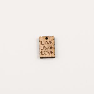 Ξύλινο "Live, Laugh, Love" 2.2x1.5cm