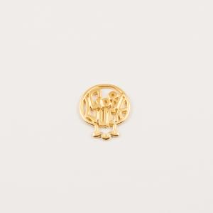 Gold Plated "Good Luck" 2.6x2.3cm