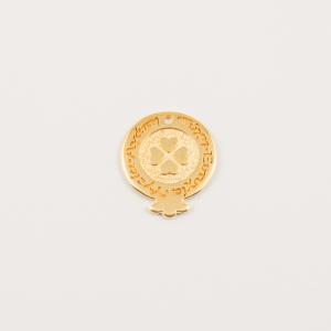 Gold Plated Pomegranate-Clover 3x2.6cm