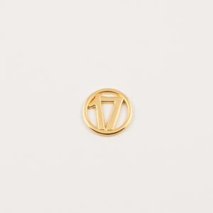 Gold Plated "17" Circle 2cm