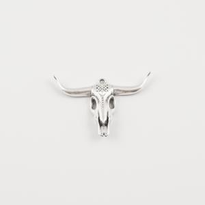 Metal Bull Silver 5.2x3.4cm