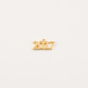 Gold Plated "2017" 2.4x1.2cm