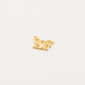 Gold Plated "2017" 2.1x1.4cm