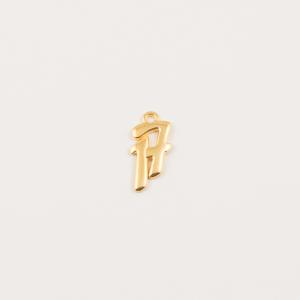 Gold Plated Metal "17" 1.9x1cm