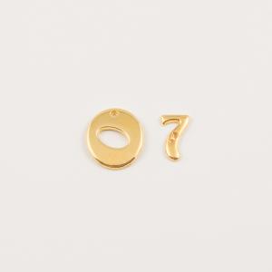 Gold Plated "7" 2x1.8cm