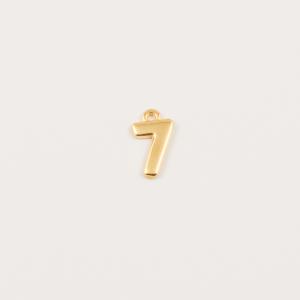 Gold Plated Metal "7" 1.6x0.9cm