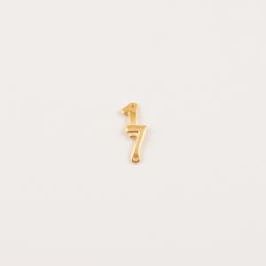 Gold Plated Metal "17" 2.3x0.9cm