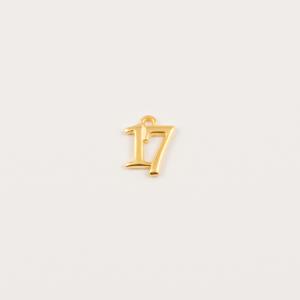 Gold Plated Metal "17" 1.4x1.2cm