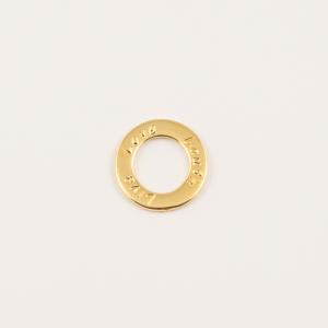 Gold Plated Hoop "Live,Love,Laugh" 2cm