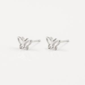 Steel Earrings Butterfly Silver