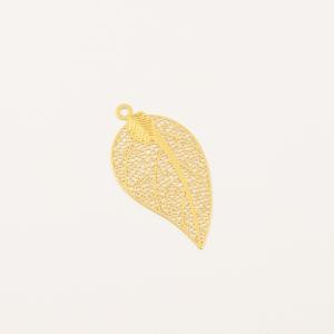 Gold Plated Leaf Filigree 3.9x2.1cm