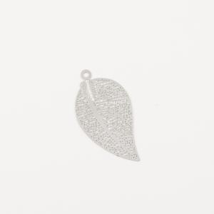 Leaf Filigree Silver 3.9x2.1cm